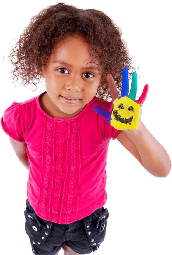 A child playing with paints