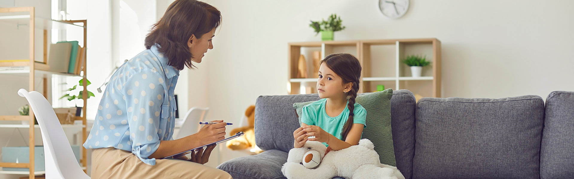 a girl being interviewed